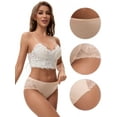 thumbnail image 3 of Unique Bargains Women's Lace Mid-Waisted Full Coverage Briefs S Beige, 3 of 6
