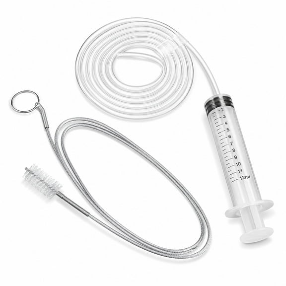 BlinkLLX Clear Washable 3 Piece 36 Inch Refrigerator Cleaning Kit with Syringe and Brushes