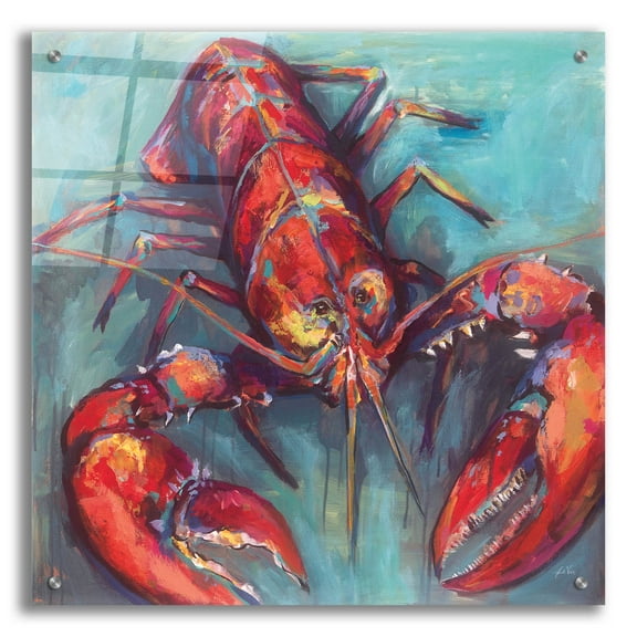 Epic Art 'Lobster' by Jeanette Vertentes, Acrylic Glass Wall Art, 24"x24"