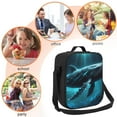 thumbnail image 5 of Zufioo Vintage Blue Pattern Whale Insulated Lunch Bag,600D Polyester Oxford Fabric, Leakproof & Reusable Lunch Tote, Adjustable Shoulder Strap,Food Freshness Keeper with Utensils, 5 of 7