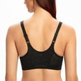 thumbnail image 3 of MELENECA Women's Front Closure Stretch Lace Underwire Bra Black 34C, 3 of 5