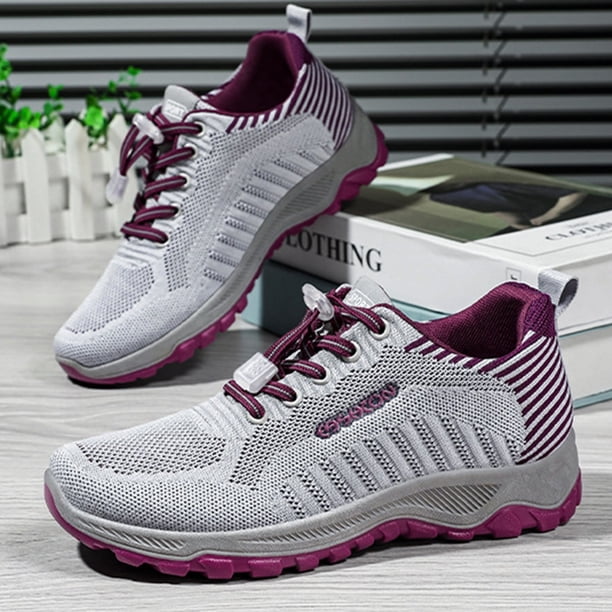 GIFTPUZZ Men's Lightweight Sports Sneakers - Breathable Mesh Running Shoes With Wedge Sole, Valentine's Rose Color