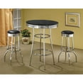 Coaster Company 1950's Black Retro Round Bar Table, Black/Chrome