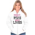 thumbnail image 3 of Squeeze With Five Breast Cancer Womens Plus Size Graphic Zipper Hoodie Brisco Brands 3X, 3 of 5