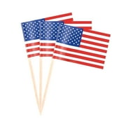 100pcs American National Flag Cake Toppers Paper Cake Picks Cupcake Decor Party Supplies for Wedding Birthday Festival