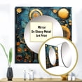 thumbnail image 3 of Designart "Ancient Compass Geometric Gold and Blue II" Modern Geometric Square Mirror For Wall Decor - Large Gold Square Printed Wall Mirror Art - Wall Mounted Square Large Mirror, 3 of 5