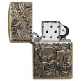 thumbnail image 5 of Zippo Armor Freedom Skull Antique Brass Pocket Lighter, 5 of 7