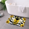 thumbnail image 3 of FJPT Non Slip Flannel Polyester Floor Mat Bee And Sunflower Design For Bathroom Kitchen Bedroom Decor 31.5x19.7 inch, 3 of 5