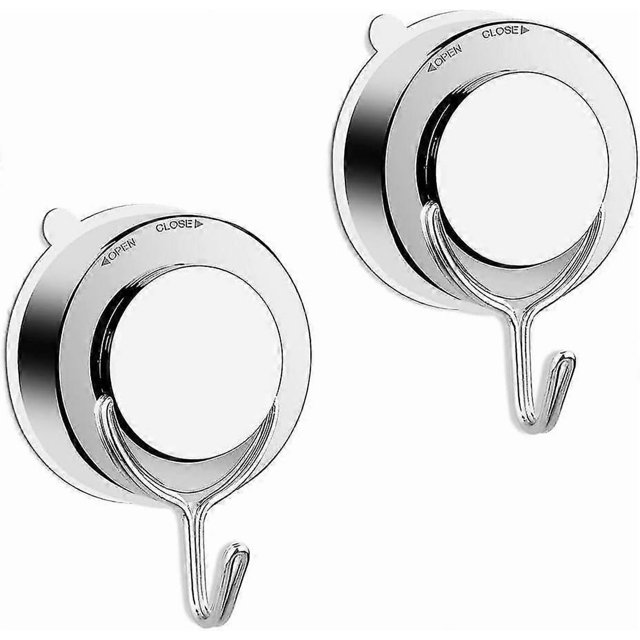 Vacuum Suction Cup Hook, Suction Cup Hook for Bathroom, Toilet, Kitchen, Suction Cup Wall Hook, Powerful Towel Hook, Stainless Steel Shower Hook (2)