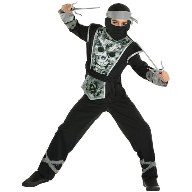 Party City LightUp Ninja Skeleton Halloween Costume for Boys, Includes