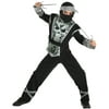 Party City Light-Up Ninja Skeleton Halloween Costume for Boys, X-Large (14-16), Includes Mask, Top with Lights and Battery