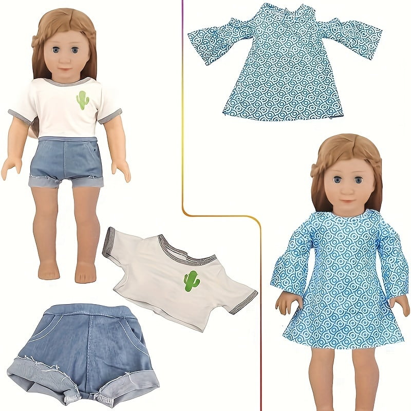 A Pckage American 18 Inch American Girl Doll Clothes Set Dress Cute Pajamas, robes, bathing suits, party dresses,out fit For Girl Dolls Gift