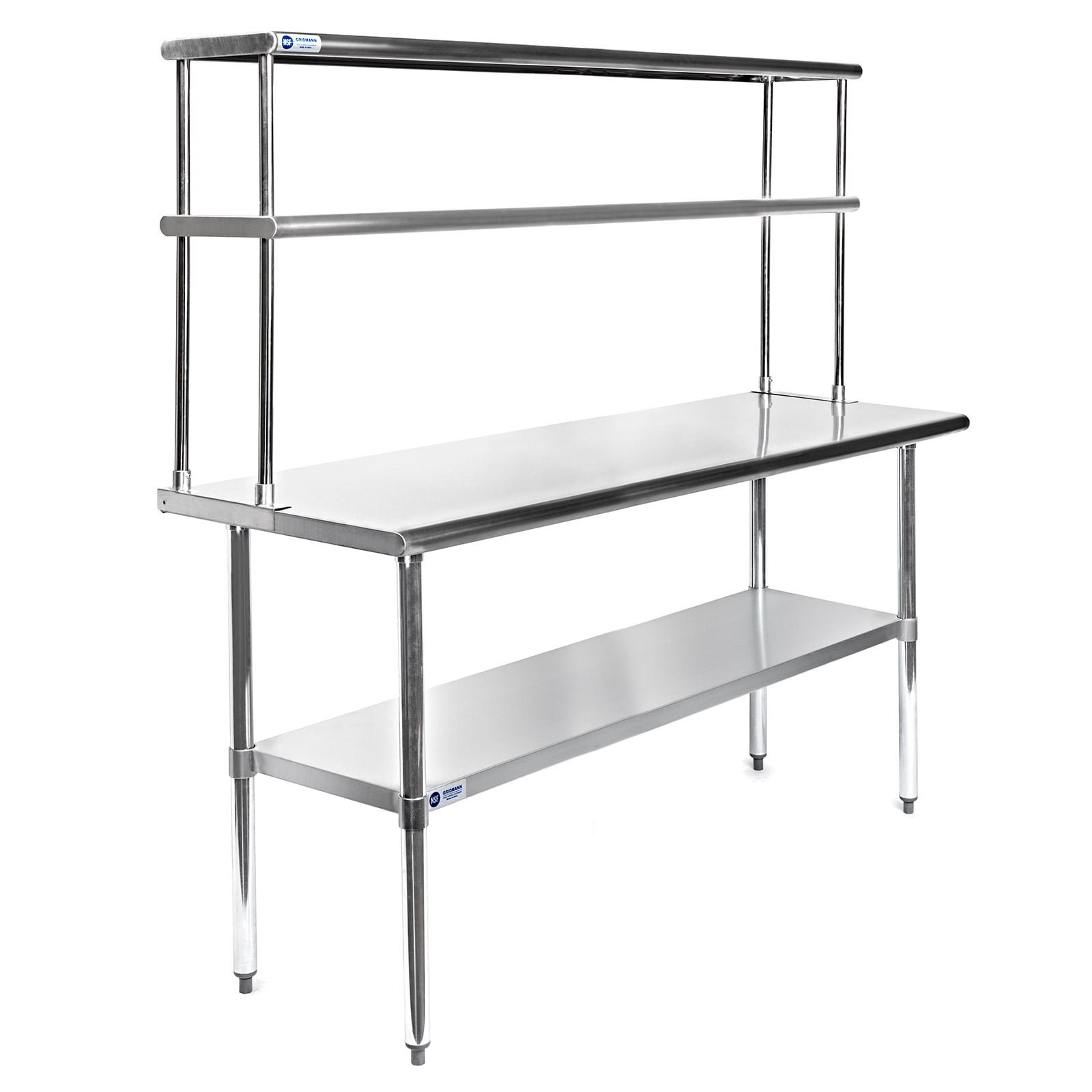 1/2 Tier Commercial Kitchen Stainless Steel Over Shelf for Prep Table Bench Rack 