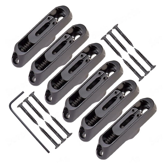 6Pcs Electric Guitar Bridge Saddle String Individual Tailpiece Single Bridge Black