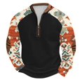 thumbnail image 2 of Blusas y camisas de manga larga con cuello redondo para hombre Sudadera con puños en los hombros estampada para hombre Blusa de poliéster de manga larga con cuello redondo para hombre, 2 of 3