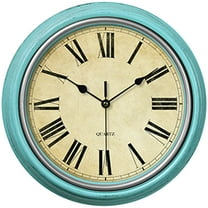 REGALWOVEN Silent Non Ticking Battery Operated Wall Clock for Home and Office Blue 12 Inch