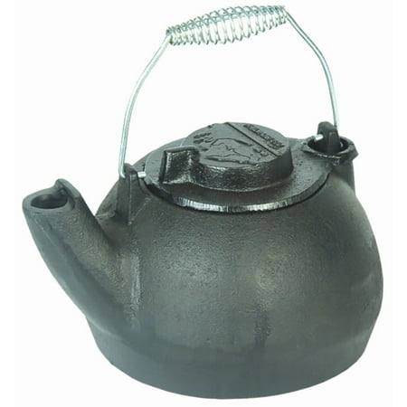 

Lehman s Classic Cast Iron Teakettle Attached Lid Stay Cool Handle 2 Quart