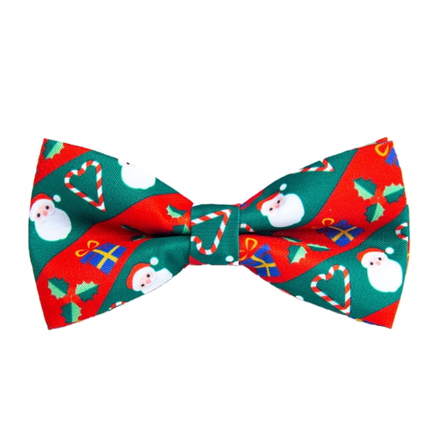 Christmas Bow Tie for Men Festive Snowflake Santa Holiday Party Necktie Accessory