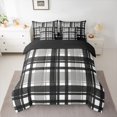 thumbnail image 2 of Homewish Classic Geometric Plaid 7-Piece Twin Bedding Sets,Modern Geometric Bedding Comforter Set,Gray Black Grid Sheet Sets For Boys Kids,Super Cozy Room Decor Reversible, 2 of 8