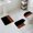 Black, variant on Black Striped Geometric Bath Mat 3 Piece Bathroom Rug Set, Modern Boho Brown Rustic Non Slip Bath Rug Contour Mat and Toilet Lid Cover, Absorbent Shower Mats Soft Bath Rugs and Mats Sets