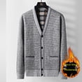 thumbnail image 1 of Cárdigan de punto para hombre, ropa de otoño e invierno para personas de mediana edad y mayores, abrigo informal con cuello en V y botonadura suelta para hombre, 1 of 5