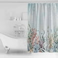 thumbnail image 4 of 54x78 Inch Shower Curtain Decorative Blue Coral Coastal Bathtub Bath Curtains Fabric Waterproof Bathroom Decor Ocean Starfish Nautical Botanical Small Stall Shower Curtain Set with 12 Hooks, 4 of 6