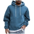 thumbnail image 1 of Men's Solid Color Plush Warm Coat Fleece Sweater Casual Coat Pocket Sweater Autumn Winter Coat4XL, 1 of 5