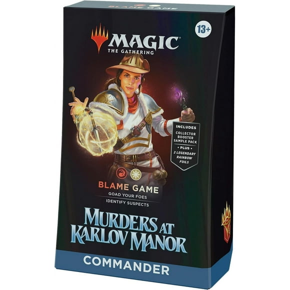 Magic: The Gathering Murders at Karlov Manor Commander Deck - Blame Game (100-Card Deck, 2-Card Collector Booster Sample Pack + Accessories)