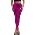 thumbnail image 2 of High Waisted Leather Leggings for Women Stretchy Comfortable Tights Shiny Pants, 2 of 4