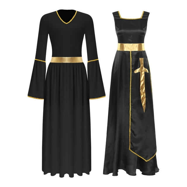 Kaerm Robe Tunique de Danse pour Femmes avec Manches Longues Noire G