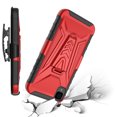 thumbnail image 3 of TJS for TCL 30 Z (T602DL) | TCL 30 LE Phone Case, with Tempered Glass Screen Protector, 3 in 1 Combo Belt Clip Holster Impact Resist Rugged Kickstand Cover for Alcatel TCL 30Z / TCL 30L (Red), 3 of 5