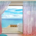 thumbnail image 3 of Splicing Pattern Blurred Bokeh Lights Semi Sheer Curtains Window Voile Drapes Panels Treatment-55X78in for Living Room Bedroom Kids Room, 3 of 3