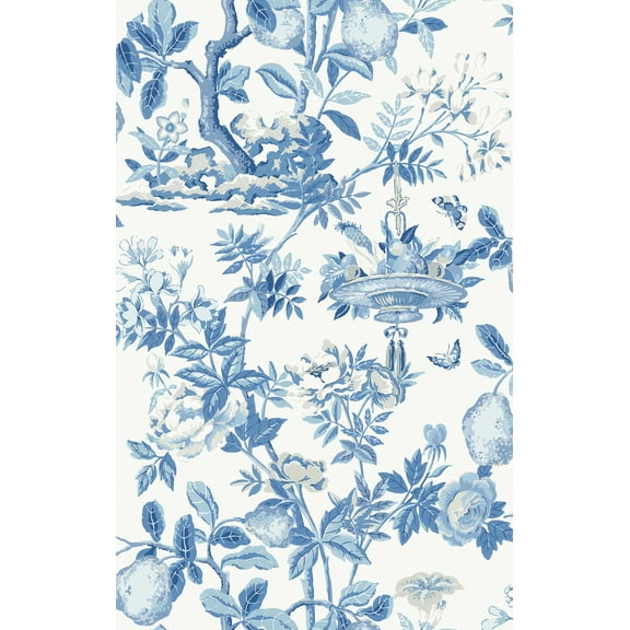 WallPops Delft Shantung Garden Scalamandre Self Adhesive Wallpaper