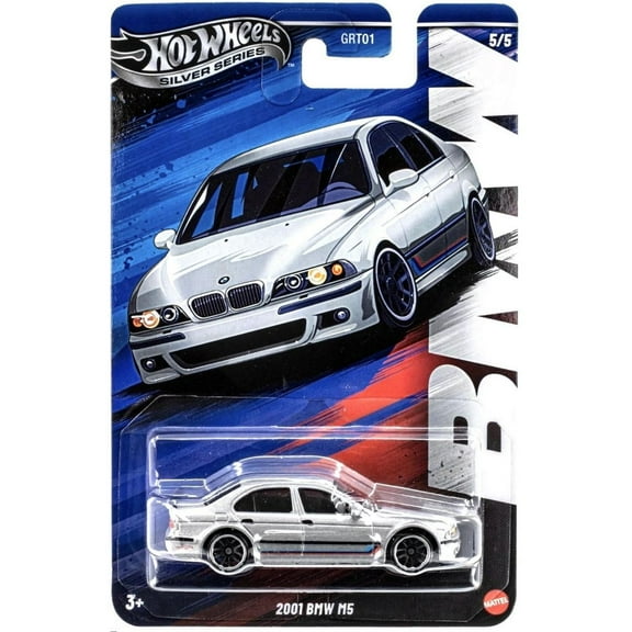 Hot Wheels 2001 BMW M5 Silver Series Metal Base