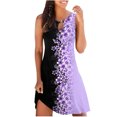 thumbnail image 1 of QIPOPIQ Robes d'Été pour Femmes 2024 Tendance Bohème à Imprimé Floral avec Goutte d'Eau, par-Dessus, Col Ras du Cou, Sans Manches, Robes de Plage, 1 of 6