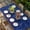 Navy Blue White Bright Red, variant on 4th of July Table Cloths for 3 Foot Rectangle Tables, Independence Day American Patriotic Stars Blue Patio Waterproof Elastic Fitted Tablecloths, Washable Rectangular Table Cover for Camping