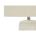 thumbnail image 4 of Noaman 31"h Cream Ceramic Table Lamp with Beige Fabric Shade, Contemporary Boho Style, 3-Way Rotary Switch, 100W Bulb Compatible, 4 of 7