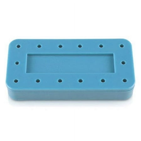Plasdent 400BR-2 Rectangular 14 Dental Bur Block Blue 3" X 1.5" X 0.5"