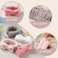 thumbnail image 4 of GoXteam 3 Pack Spa Headband for Women, Facial Makeup Headband Soft Coral Fleece Cosmetic Headband for Women Girls Bow Hair Band Head Wraps for Washing Face Mask Spa Shower Gifts, 4 of 7
