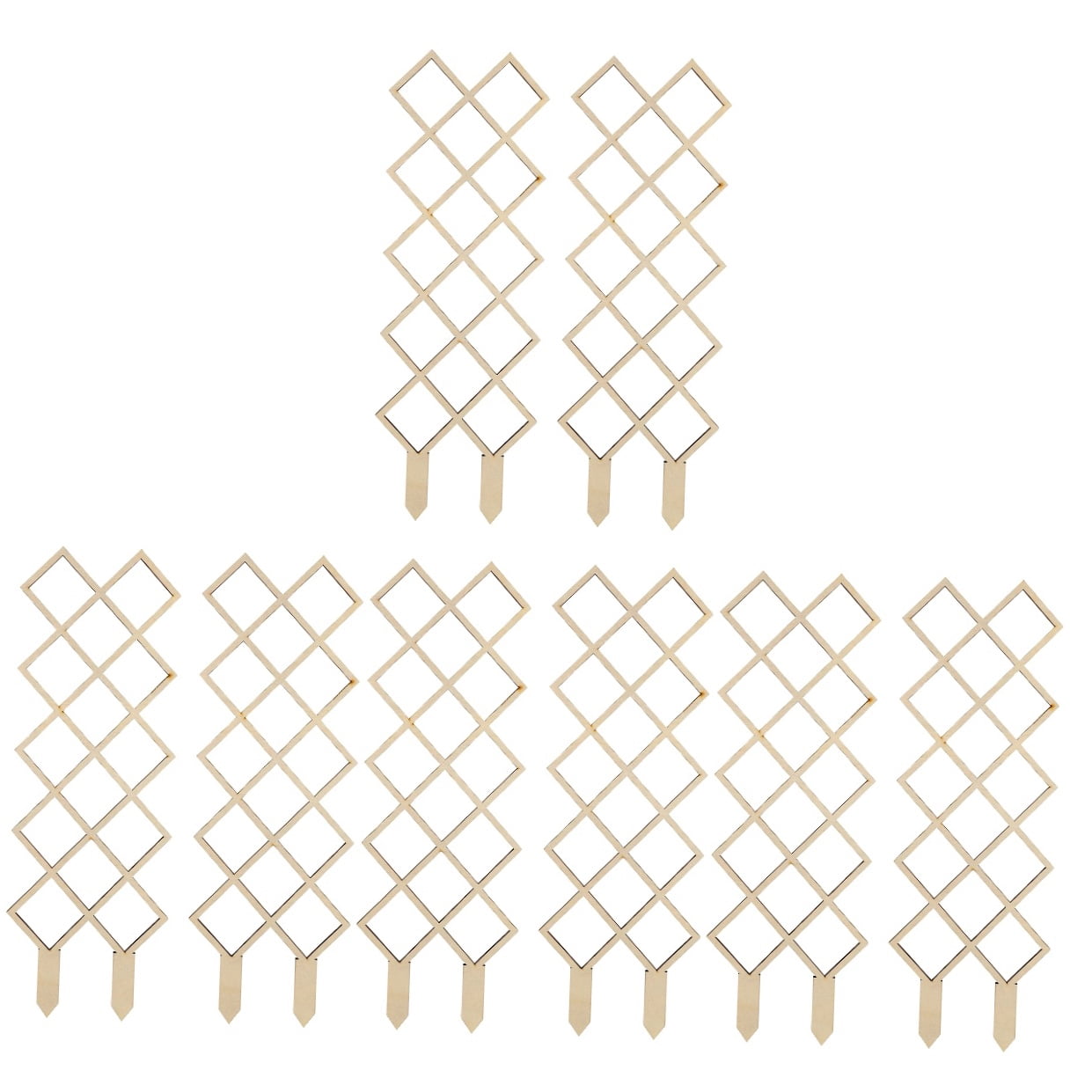 WRISTBIQUE 8Pcs Wooden Khaki Plant Trellis Honeycomb Grid For Garden Climbing Plants Support