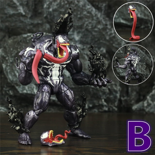 Venom 8 "figura de acción 20 cm increíble Spider man villano KO's ML BAF cabeza de lengua larga juguetes muñeca Edward Brock