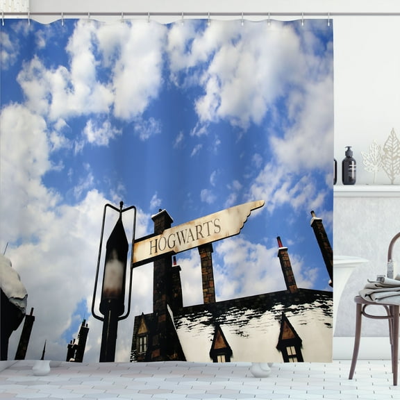 Ambesonne Wizard Shower Curtain, Witchcraft, 69"Wx70"L, Blue White