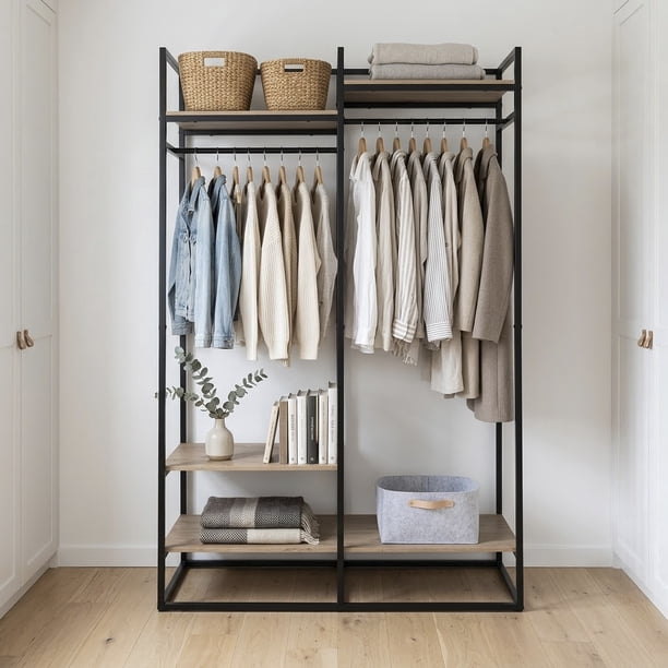 Better Homes & Gardens Jace Freestanding Metal 2-Rod Garment