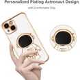thumbnail image 2 of for iPhone 13 Case Cute 6D Astronaut Case with Stand Function Luxury Plating Case Cover Slim Fit Soft TPU Shockproof Bumper Protective Electroplated Case for Girls Boys,6.1 inch,White, 2 of 12