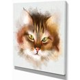 thumbnail image 2 of Bold Brown Cat Watercolor Sketch - Large Animal Canvas Artwork, 2 of 4