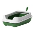 thumbnail image 3 of Caja de arena para gatos, bandeja de arena para gatos con borde, con arena protectora para gatitos Verde, 3 of 9