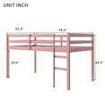 thumbnail image 3 of Toauuo Solid Rubber Wooden Twin Loft Bed - With Ladder, Bed Platform Featuring Strengthened Slats, 3 of 12