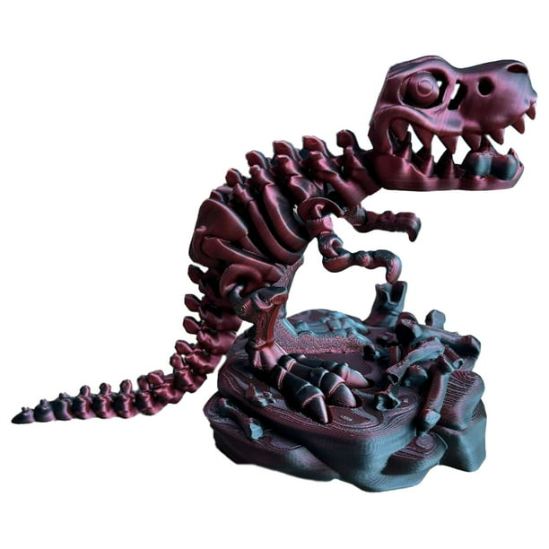 Huesos de dinosaurio impresos en 3D Tiranosaurio Rex Articulaciones móviles Modelo 3D Cráneo T-Rex (rojo negro)