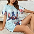 thumbnail image 6 of Womens Pajama Sets With Pocket, Cute Gnomes in USA1 Lounge Sets Short Sleeve Sleepwear PJ Sets for Women, 6 of 6