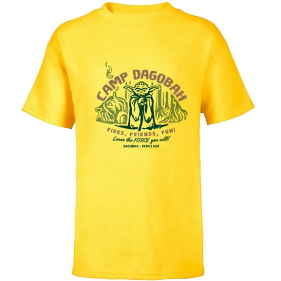 Star Wars Travel Vacation Camp Dagobah Yoda Learn the Force - Short Sleeve T-Shirt for Kids - Customized-Yellow